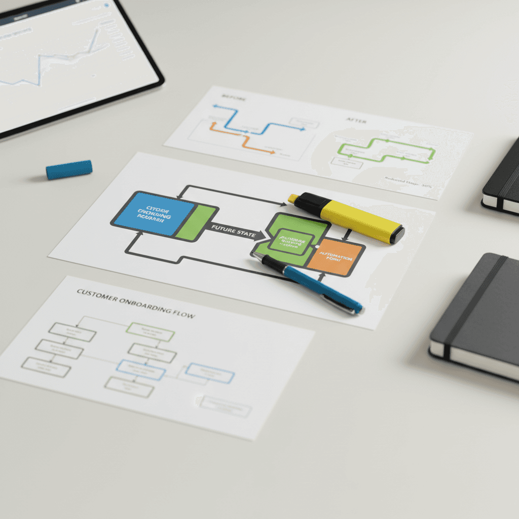 Process optimization flowcharts and improvement documentation